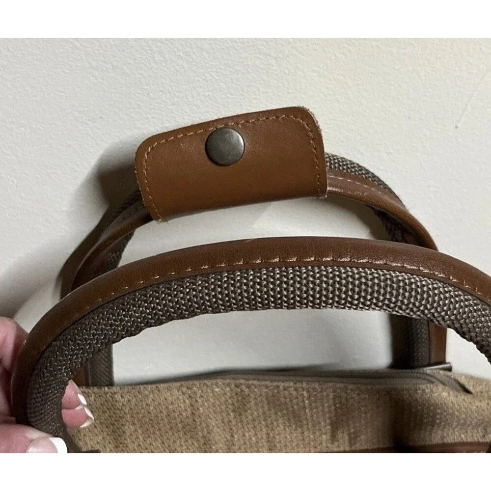 Iconic Pierre Cardin Travel Gym Bag 4 zip Suitcase Brown Tweed Luggage Tag